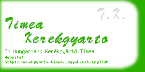 timea kerekgyarto business card