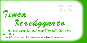 timea kerekgyarto business card